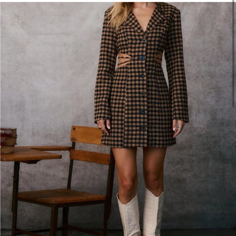 12th tribe bishop cutout mini dress